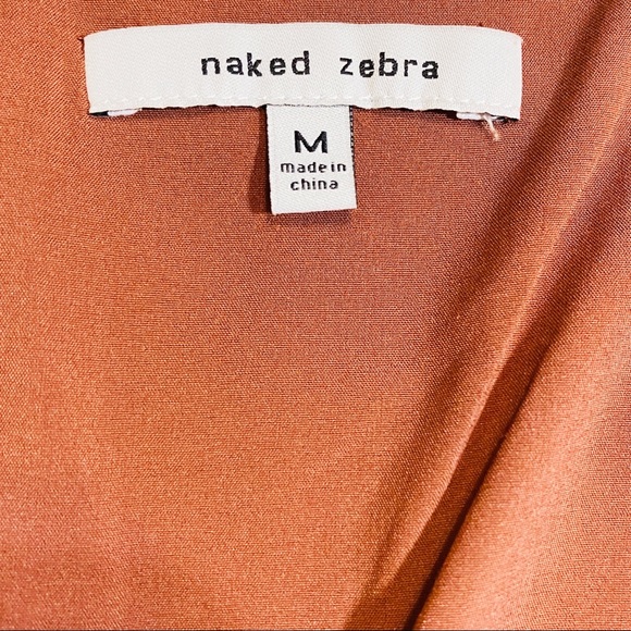 Naked Zebra Last Call  STRAPPY MINI PANELED DETAILED SHIFT DRESS in bronze - Picture 8 of 11